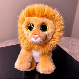 TY Beanie Boos Louie Lion 6” Plush Stuffed Toy Gold Glitter Eyes